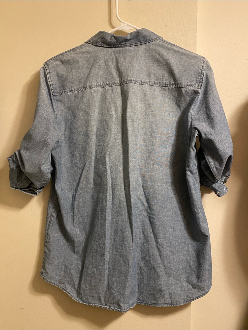 J. Crew Grey Blue Chambray Cotton Button-Up Shirt MP - Picture 3 of 13